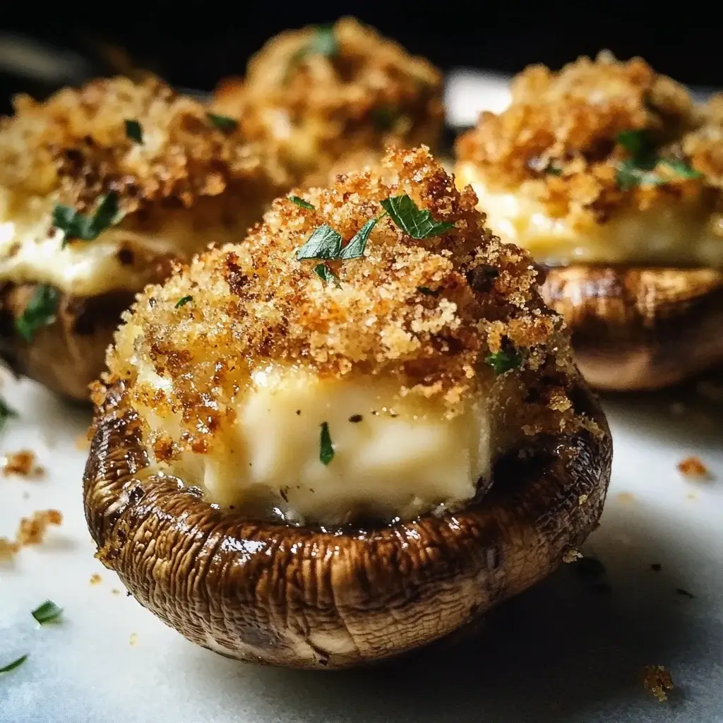Crispy Brie-Stuffed Mushrooms